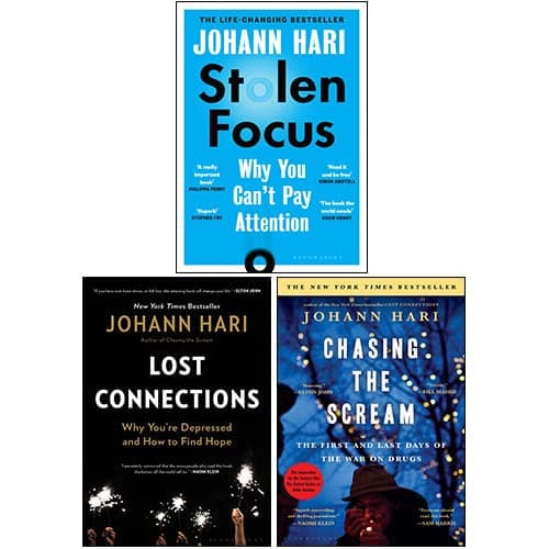 Cover of Stolen Focus [Hardcover], Chasing the Scream, Lost Connections 3 Books Collection Set By Johann Hari