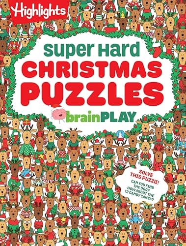 Cover of BrainPLAY Super Hard Christmas Puzzles