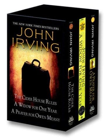 Cover of John Irving box set: The Cider House Rules / A Widow for One Year / A Prayer for Owen Meany