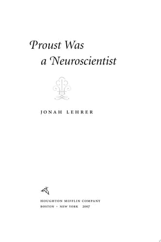 Cover of Proust Was a Neuroscientist