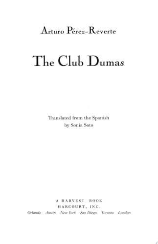 Cover of The Club Dumas