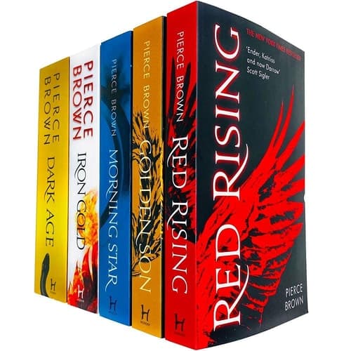 Cover of The Red Rising Series Collection 5 Books Set By Pierce Brown (Red Rising, Golden Son, Morning Star, Iron Gold, Dark Age)