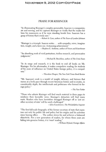 Cover of Kissinger A Biography
