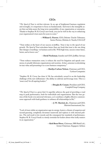 Cover of The SPEED of Trust