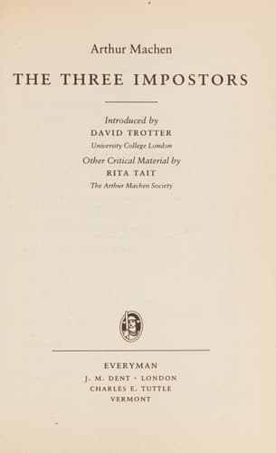 Cover of The Three Impostors (Everyman's Library (Paper))