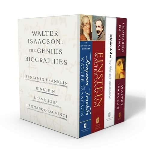 Cover of Walter Isaacson: The Genius Biographies Benjamin Franklin, Einstein, Steve Jobs, and Leonardo da Vinci