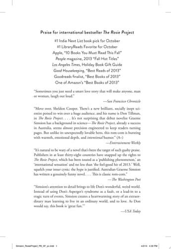 Cover of The Rosie Project