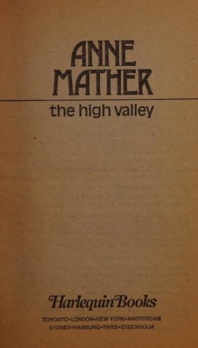 Cover of The High Valley