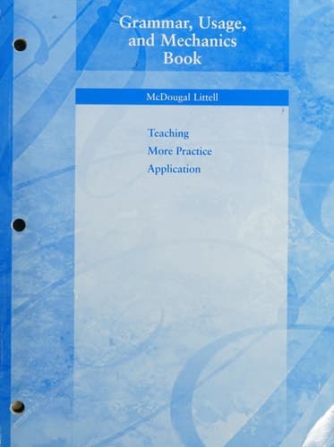 Cover of Grammar, Usage, and Mechanics Book