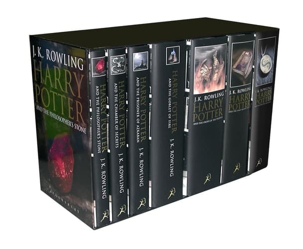 Cover of Harry Potter Harry Potter and the Sorcerer's Stone; Harry Potter and the Chamber of Secrets; Harry Potter and the Prisoner of Azkaban; Harry Potter and the Goblet of Fire; Harry Potter and the Order of the Phoenix; Harry Potter and the Half-Blood Prince; Harry Potter and the Deathly Hallows