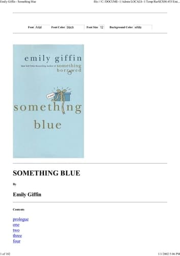 Cover of Something blue