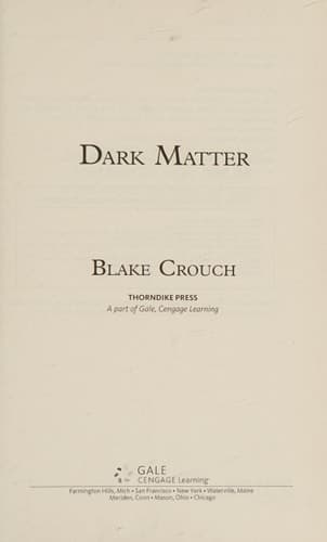 Cover of Dark Matter