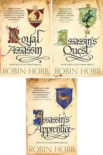 Cover of The Farseer Trilogy, Books 1-3. Assassin's Apprentice, Royal Assassin, Assassin's Quest