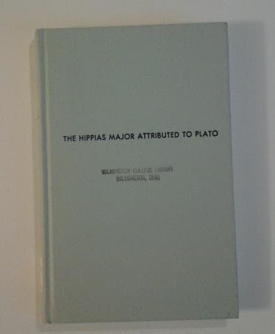 Cover of Hippias Major Attributed to Plato (History of ideas in ancient Greece)