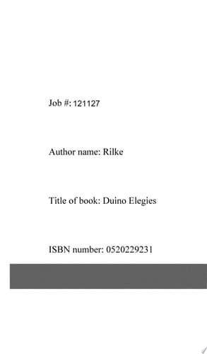 Cover of Duino elegies.