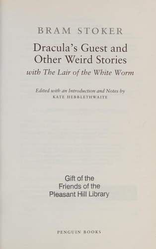 Cover of Dracula's Guest and Other Weird Tales (Penguin Classics)
