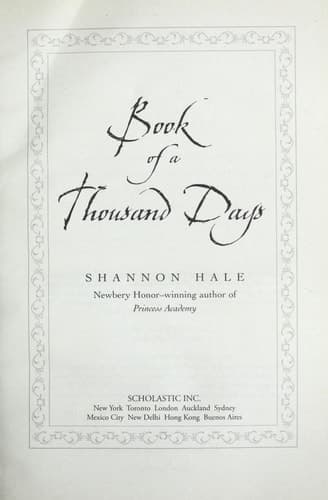Cover of Book of a thousand days