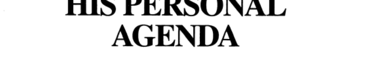 Cover of His Personal Agenda