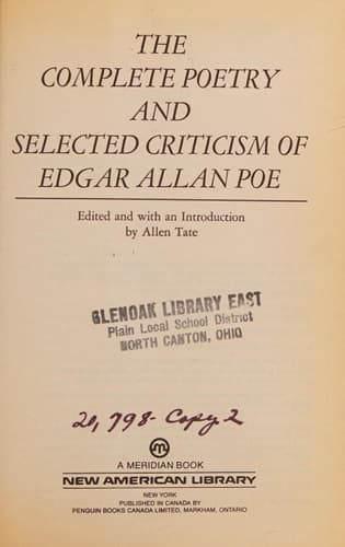 Cover of The Complete Poetry of Edgar Allan Poe