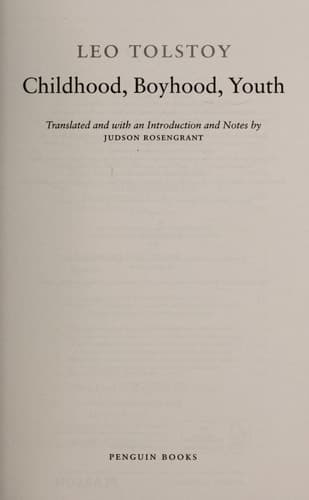 Cover of Childhood, boyhood, youth